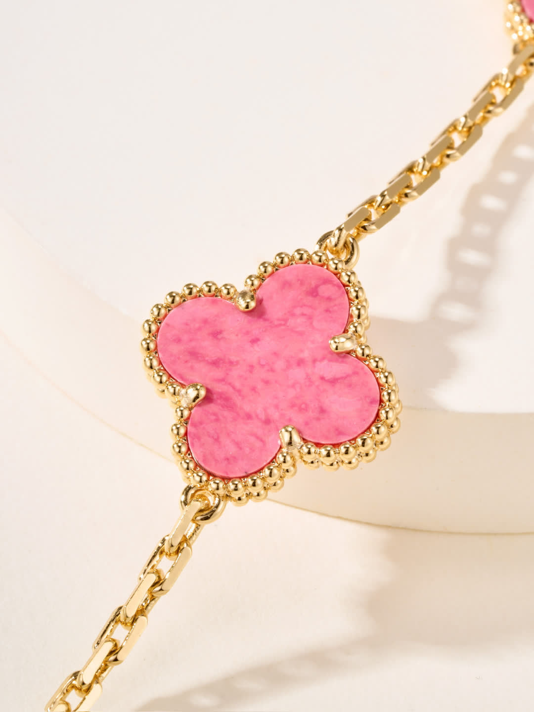Van Cleef & Arpels Alhambra Pink Enamel Bracelet